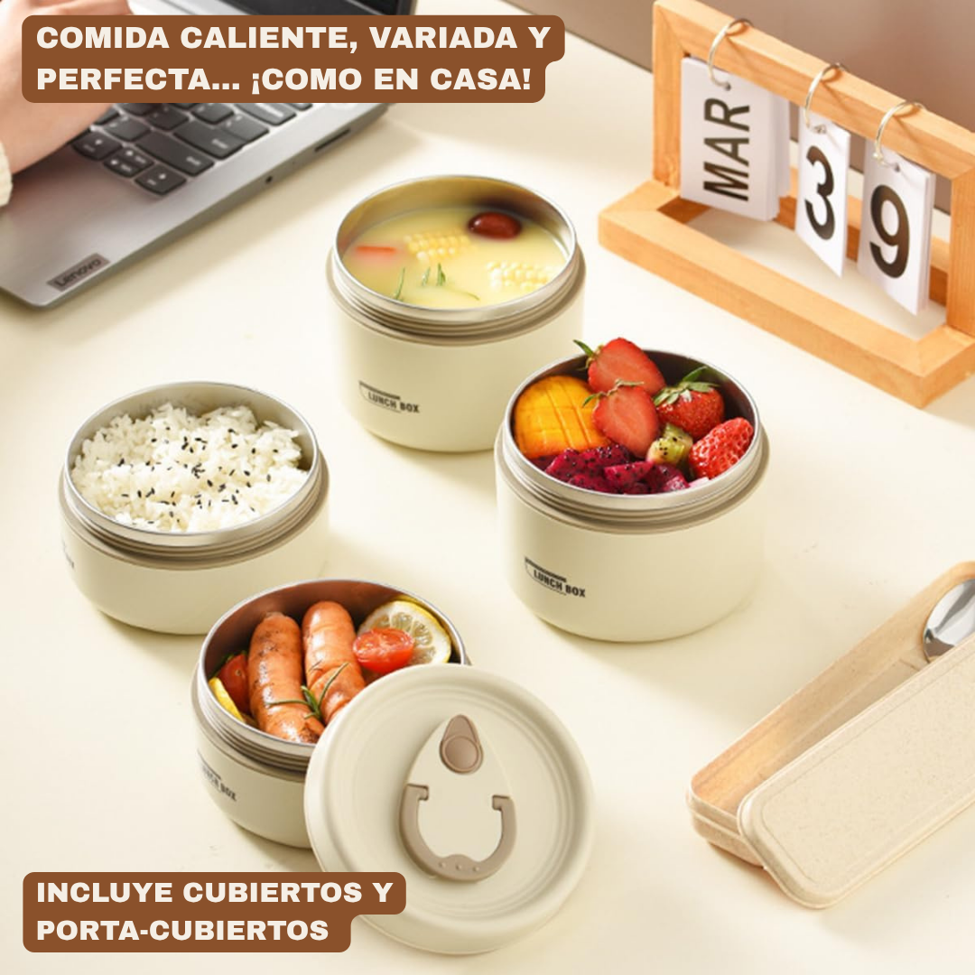 PACK LUNCHBOX®: 4 Loncheras Térmicas + ¡Maleta+Cubiertos gratis!