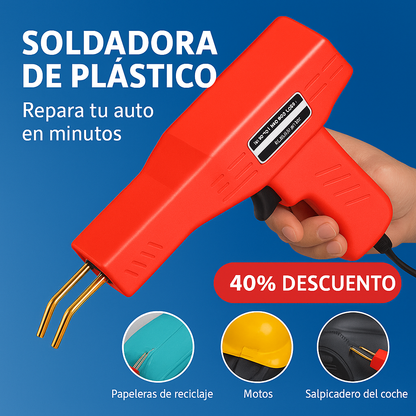 KIT SOLDADOR DE PLÁSTICOS PROFESIONAL + 600 grapas + Pinzas + Cutter ¡Gratis!