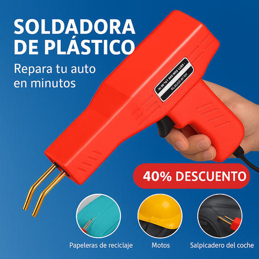 KIT SOLDADOR DE PLÁSTICOS PROFESIONAL + 600 grapas + Pinzas + Cutter ¡Gratis!