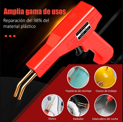 KIT SOLDADOR DE PLÁSTICOS PROFESIONAL + 600 grapas + Pinzas + Cutter ¡Gratis!