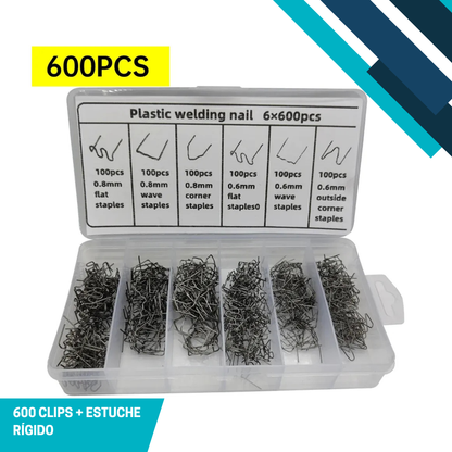 Clips de Repuesto para Pistola de Soldadura de Plásticos x 600 + Estuche Rígido ¡Gratis!