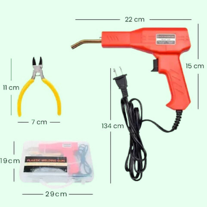 KIT SOLDADOR DE PLÁSTICOS PROFESIONAL + 600 grapas + Pinzas + Cutter ¡Gratis!
