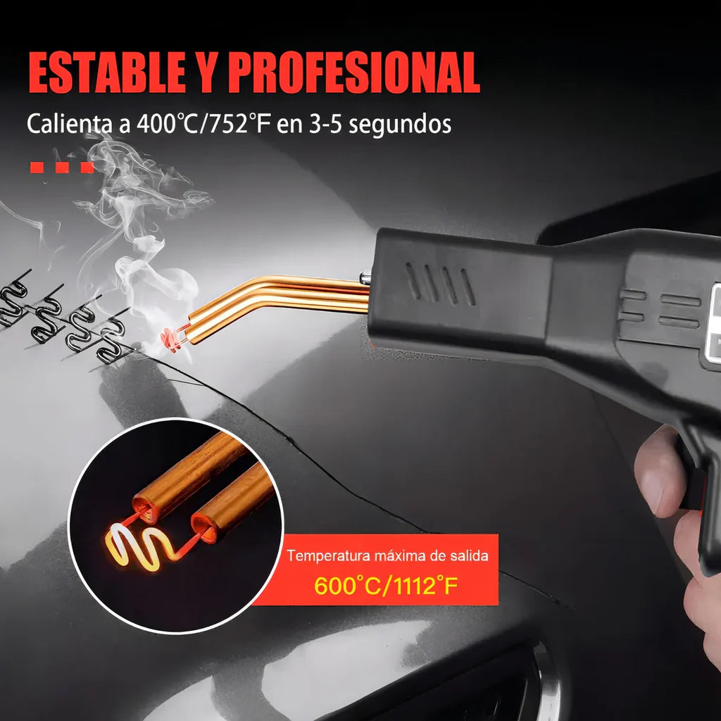 KIT SOLDADOR DE PLÁSTICOS PROFESIONAL + 600 grapas + Pinzas + Cutter ¡Gratis!