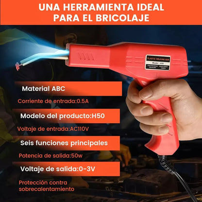 KIT SOLDADOR DE PLÁSTICOS PROFESIONAL + 600 grapas + Pinzas + Cutter ¡Gratis!