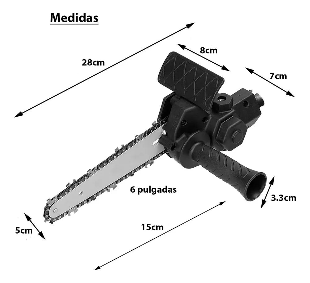 DRILL-SIERRA PRO®  Convierte tu taladro en motosierra portátil