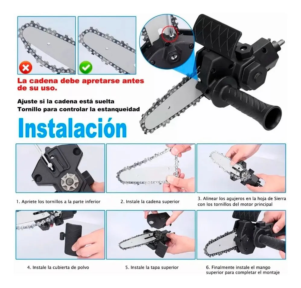 DRILL-SIERRA PRO®  Convierte tu taladro en motosierra portátil