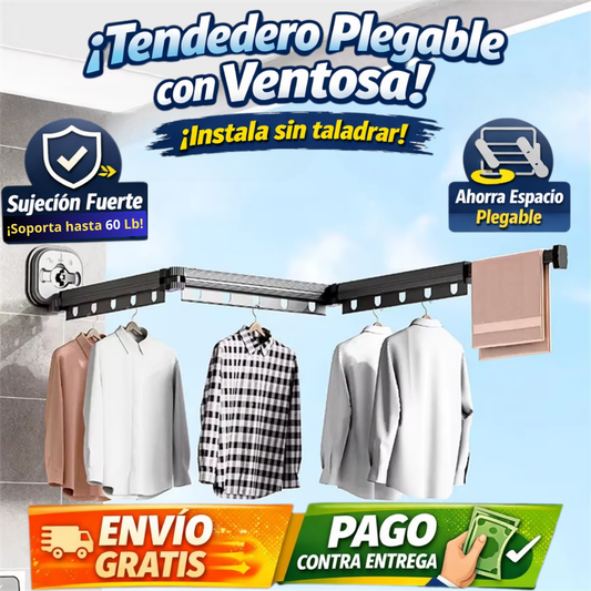 Tendedero De Ropa Brazo Plegable Ventosa