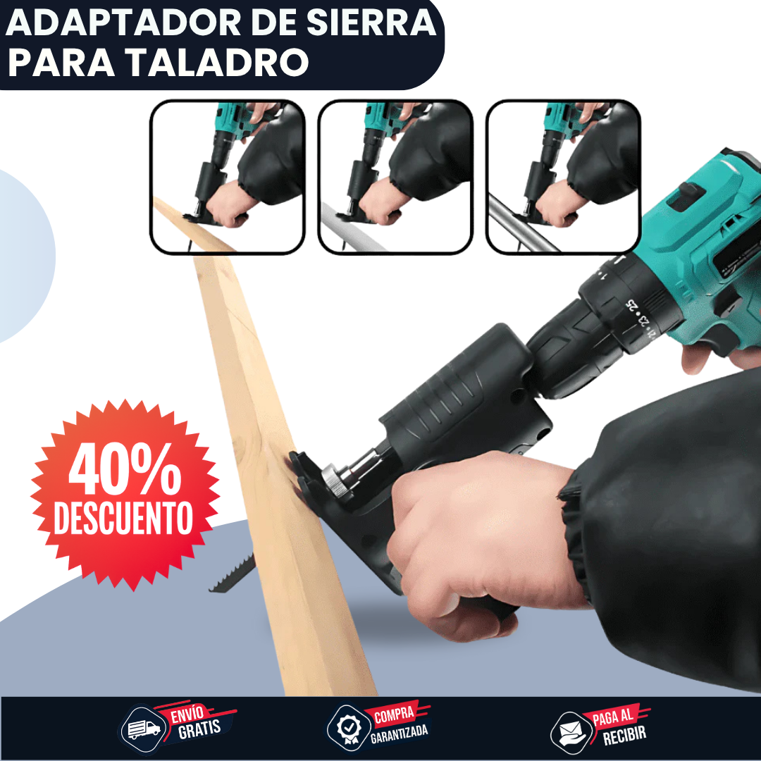ADAPTADOR SIERRA PARA TALADRO — ¡Transforma tu Taladro en una Caladora al Instante!