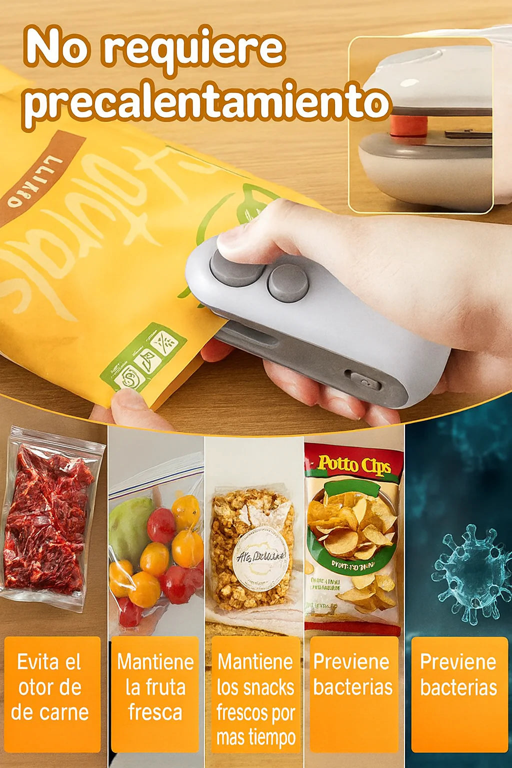 MINI SELLADOR DE BOLSAS PORTÁTIL